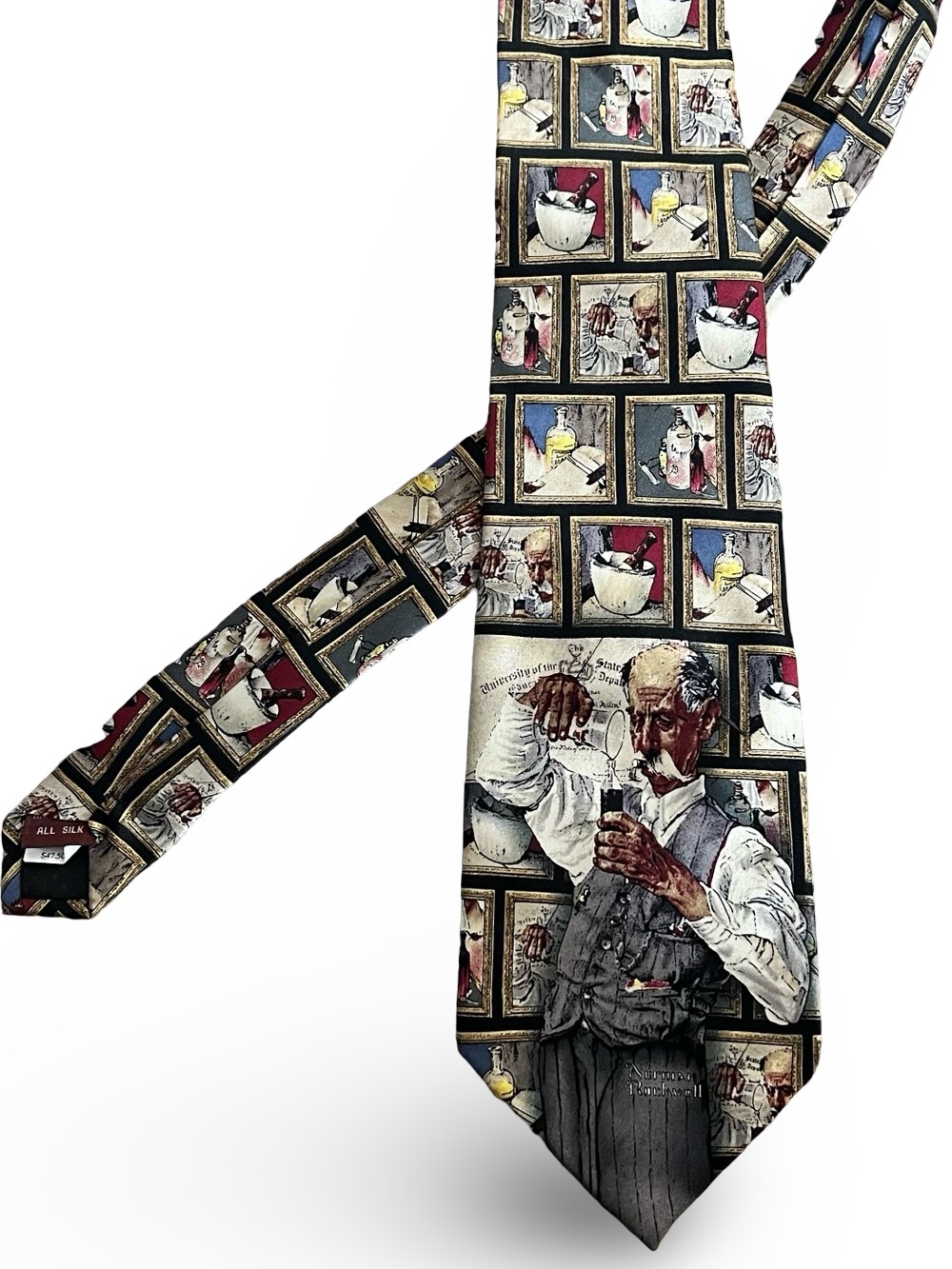 Vintage 100% Neck Toe “The Pharmacist” Norman Rockwell